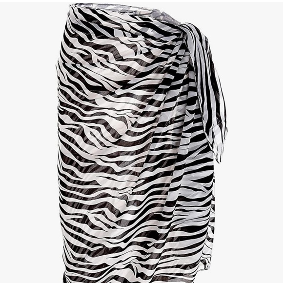 Other - Zebra Swimwear Chiffon Printed Cover up Beach Sarong Pareo Bikini Swimsuit Wrap